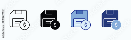 Savings Icon Sheet Multiple Style Collection Isolated Vector