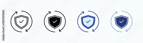 Renewal Icon Sheet Multiple Style Collection Isolated Vector