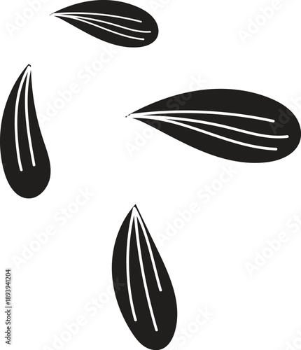 Set plant silhouette element.Branch leave collection.Herb nature black color isolated.
