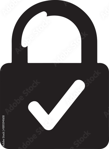 Secure lock with checkmark icon