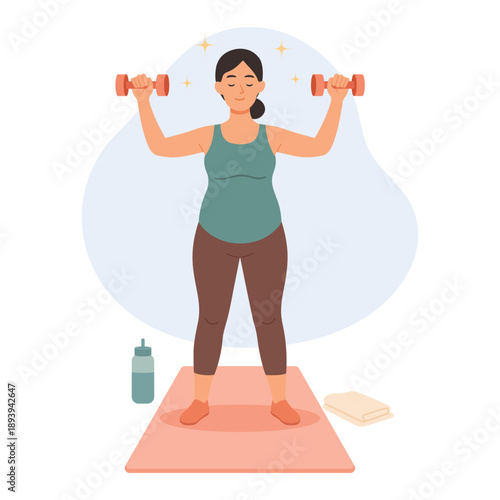Pregnant Woman Practicing Prenatal Yoga and Wellness Illustration