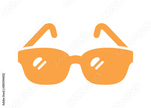 Vector illustration of eye glasses in solid glyph style
