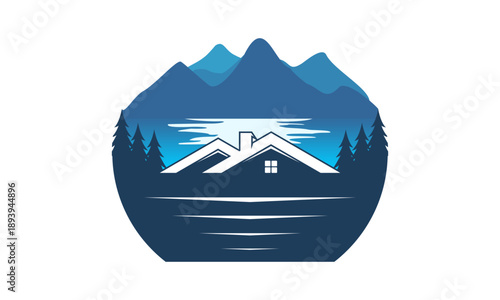 Beautiful house property design vector