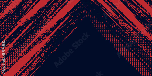 Glitch distorted grunge background. Noise destroyed texture.Elegant Red halftone dots blue color pattern gradient grunge texture background.Vector Eps 10