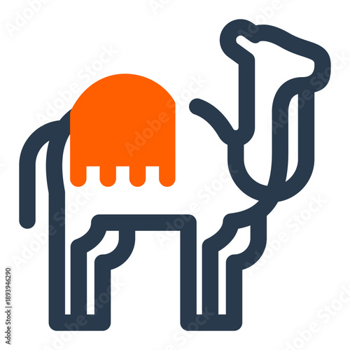 Camel desert transport icon of Egypt