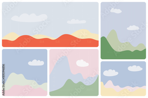 Simple Hills Landscapes Vecto...