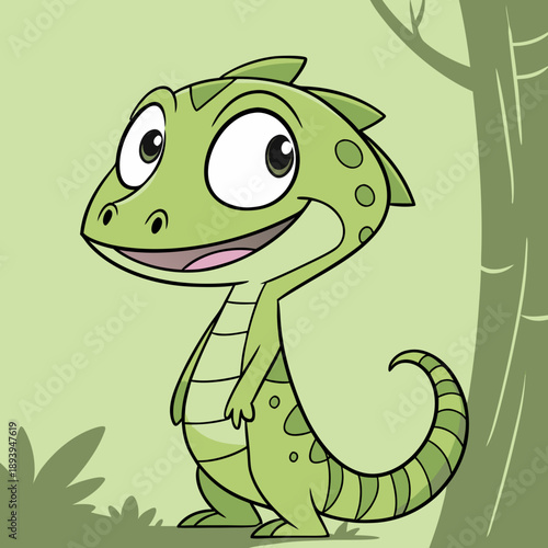 A cute smiling lizard