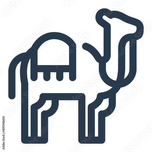 Camel desert transport icon of Egypt