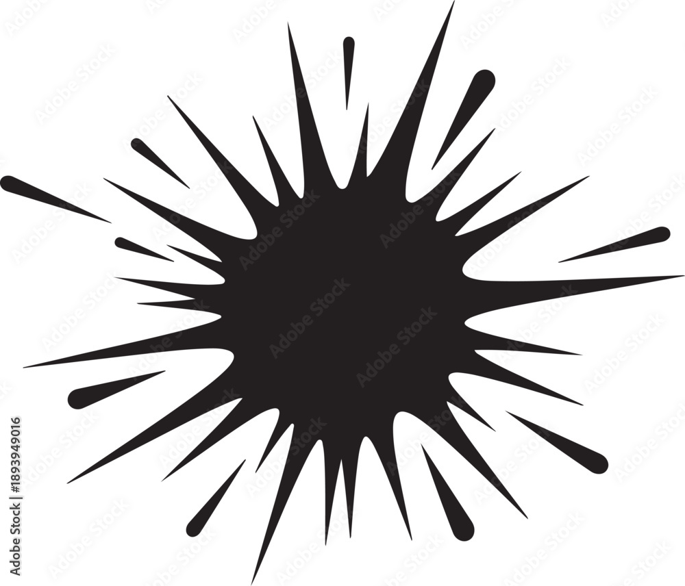 Fototapeta premium Black ink splatter on white background graphic design element