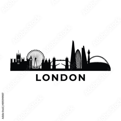A striking black silhouette of london s iconic skyline and landmarks