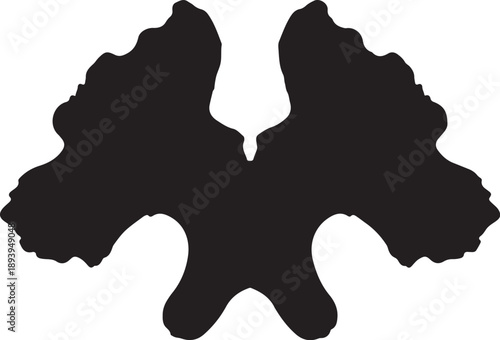 Inkblot Test Rorschach Silhouette Psychology Abstract Black Shape Design