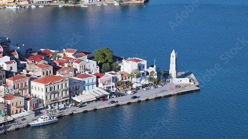 Closeup view of rooftops in Symi