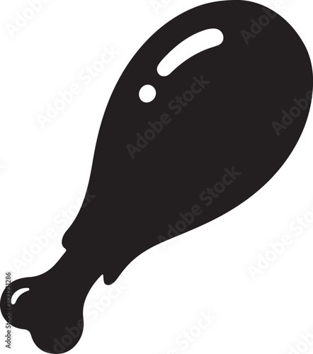 Fried Chicken Drumstick Icon Food Vector Silhouette
