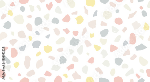 Pastel Terrazzo Pattern Seamless Background with Delicate Colored Fragments, Creates a Modern
