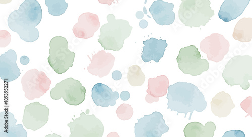 Pastel watercolor splatters background creating a soft and dreamy abstract pattern ideal for