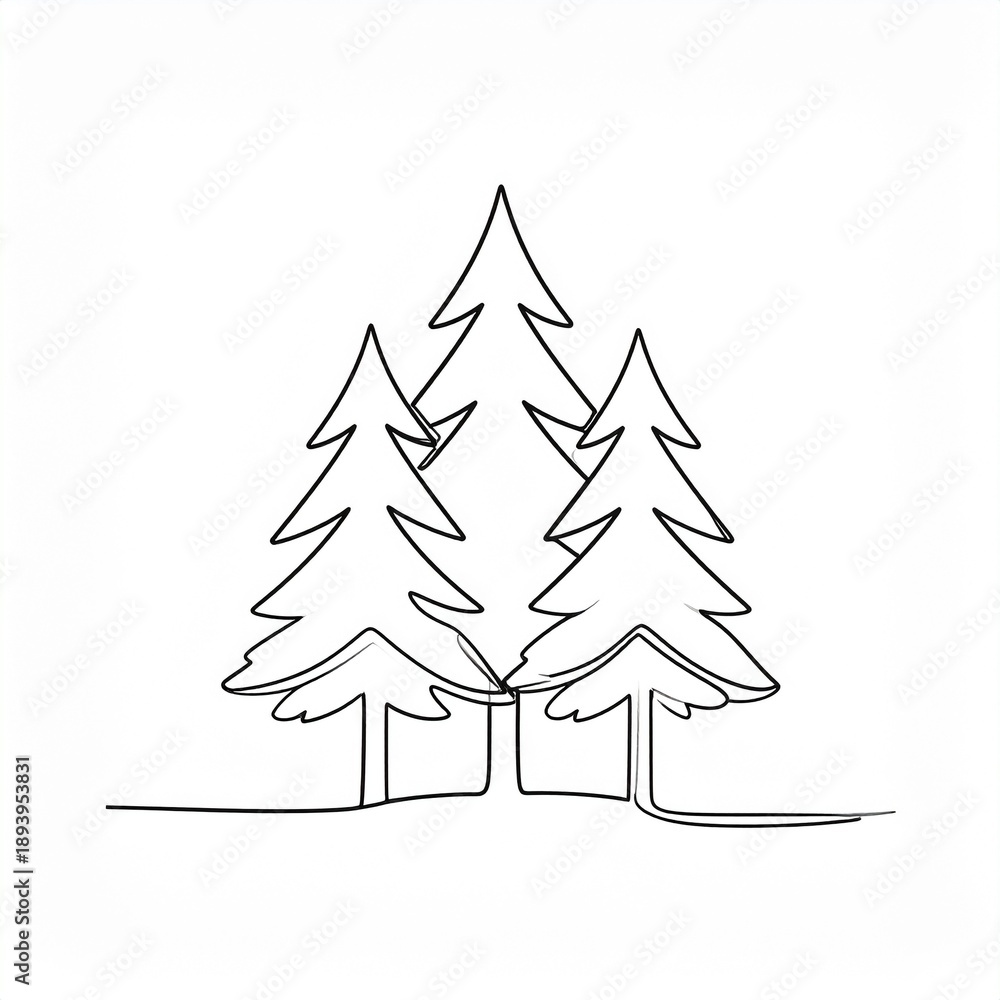 Obraz premium Hand drawn Christmas tree illustration isolated on white background festive holiday decor