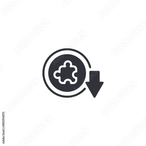 Cloud download icon with arrow symbolizing data transfer, file synchronization, and secure online storage access.