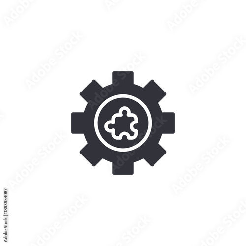 Gear inside cloud icon representing cloud system settings, configuration management, and digital service optimization.