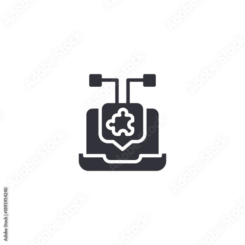 Server rack with cloud icon representing cloud hosting infrastructure, database management, and network administration.