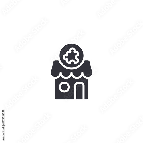 Storefront with cloud symbol representing online marketplace, e-commerce platform, and digital retail services.