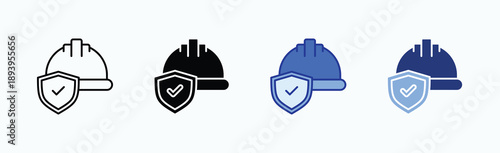 Helmet Icon Sheet Multiple Style Collection Isolated Vector