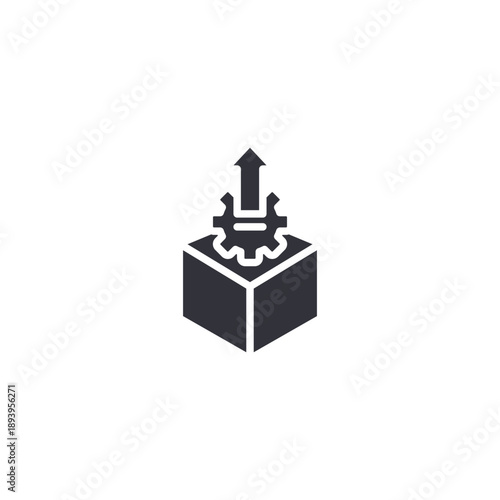 Open box with downward arrow icon symbolizing incoming goods inspection, warehouse quality check, and supply validation.