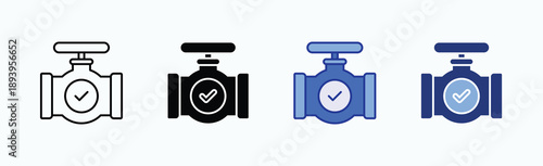 Valve Icon Sheet Multiple Style Collection Isolated Vector