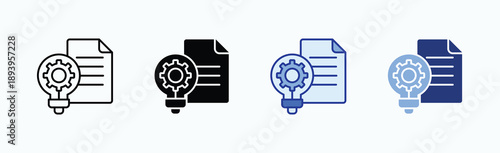 Document Icon Sheet Multiple Style Collection Isolated Vector