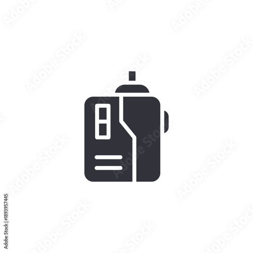 Vape bottle container icon in solid style, illustrating e-liquid refill packaging for electronic cigarettes.