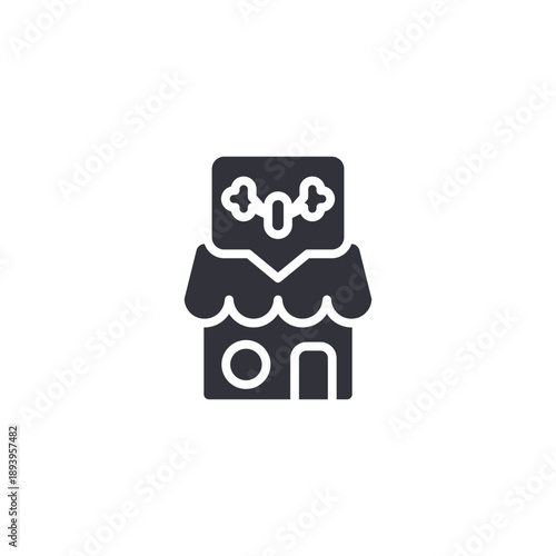 Vape shop storefront icon with cloud signage, representing retail store selling electronic cigarettes and accessories.