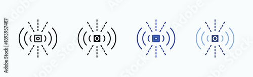 Sensor Icon Sheet Multiple Style Collection Isolated Vector