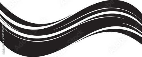 Black and white wavy lines abstract background design element