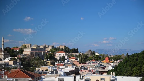 Medieval cityscape of Rhodes old town in Greece