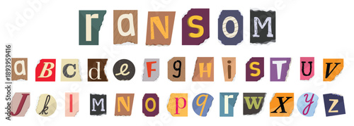 Magazine Cutout Ransom Alphabet Letters  Scrapbook Collection