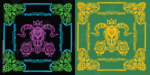 BANDANA NEON 666 VINTAGE BACKGROUND UNIQ