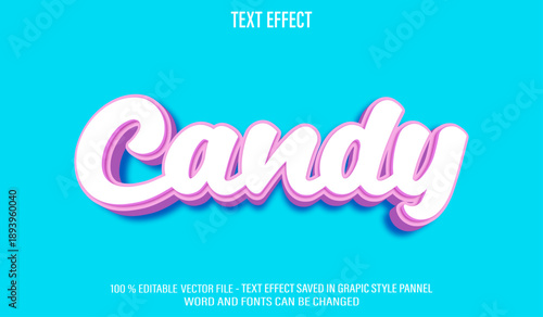 Candy 3d editable text effect style