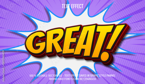 Great Comic 3d editable text effect style