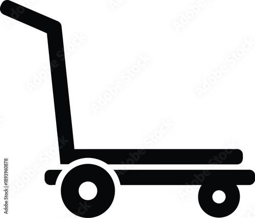 Simple black icon of a luggage cart