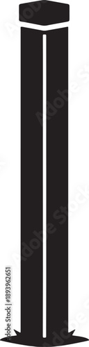 Trail Marker Post Black Silhouette Icon