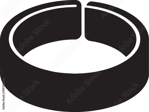 Electrical Cable Marker Ring Blank Black Silhouette
