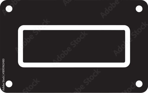 Electrical Cable Entry Brush Plate Black Silhouette Icon