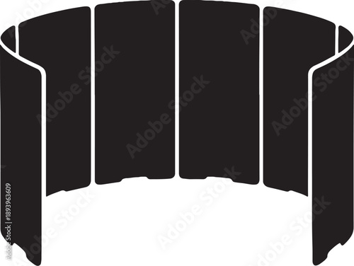 Camping Foldable Stove Wind Screen Silhouette