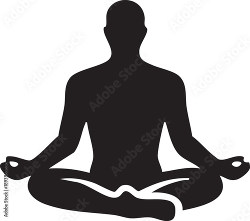 Silhouette of a person meditating in the lotus position
