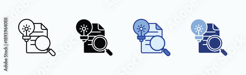 Hypothesis Icon Sheet Multiple Style Collection Isolated Vector
