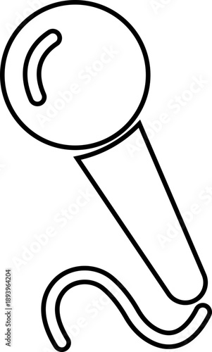 Microphone Audio Equipment Black Line Style Vector Icon Sound Recording Symbol and Music Podcast Outline Graphic Group Featuring Mic, Headset and Earphone