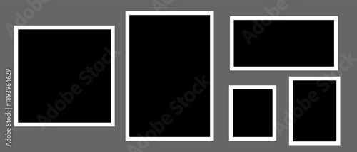 Polaroid photo frame collection illustration. 