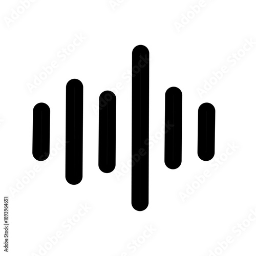 Sound wave icon. Abstract audio wave, voice command control, acoustic waveform.