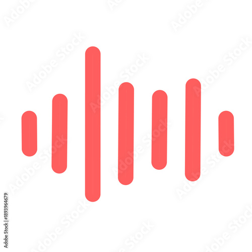 Sound wave icon. Abstract audio wave, voice command control, acoustic waveform.