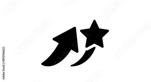Abstract graphic symbolizing growth and achieving goals with an upward arrow and star