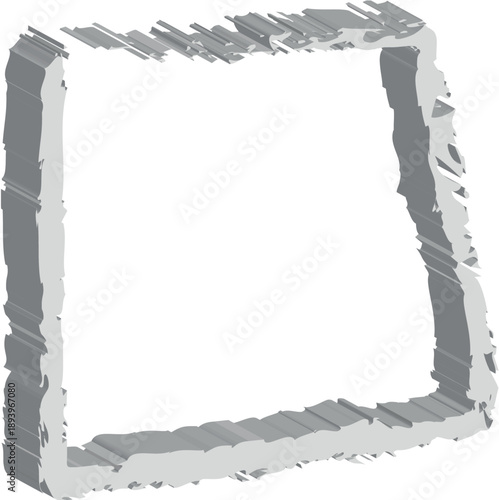 Geometric 3D Vector Buttons in Neumorphic Style –  Squares with Light Shadows on White Background, Highlighting Cutting-Edge Brush Dimensional Web Interface and Modern UI Trend